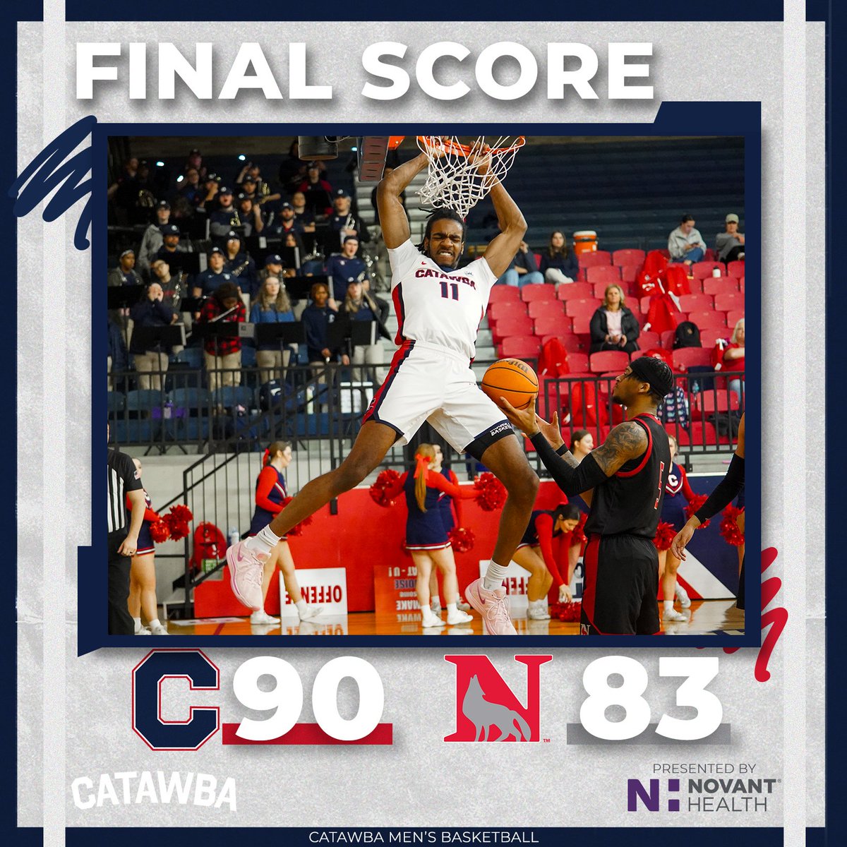 Wednesday Win 

Six-Straight home wins for <a href="/CatawbaMBB/">Catawba Basketball</a> 

Nick Walker | 27 pts &amp; 6 rebs
Kris Robinson | 21 pts &amp; 2 stls

#EarnIt