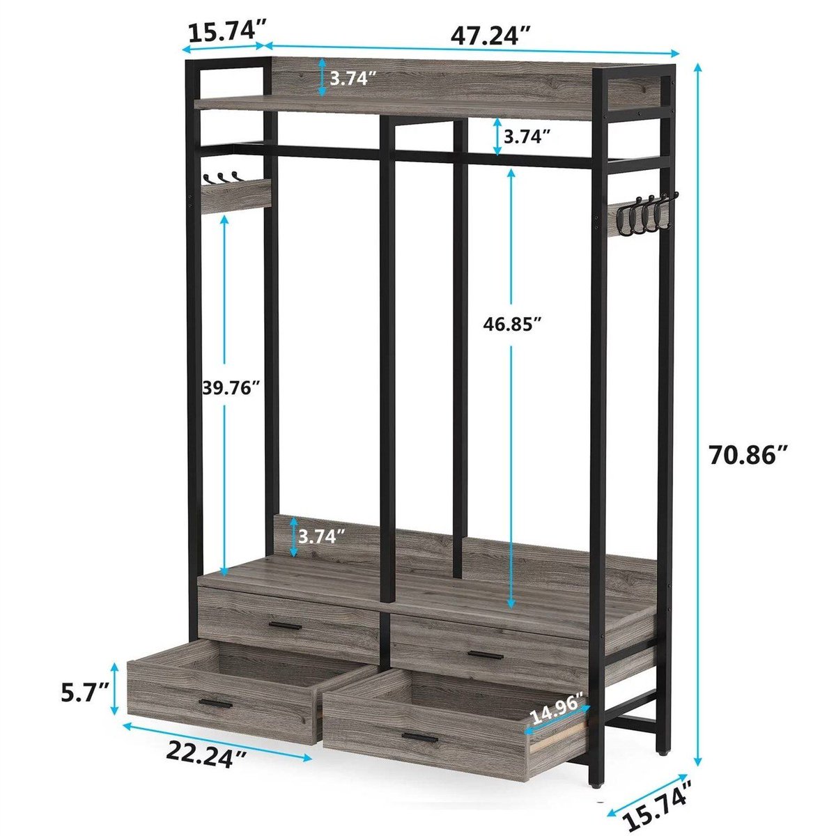 Decor_ByRene's tweet image. Modern Grey Black Garment Rack with Clothes Hanging Rod and 4 Storage Drawers 

homedecoressentialsbyrene.com/products/view/… 

#StorageOrganization#SpaceSaving #HomeDecor #Room #Living #Efficient #Chic #Declutter #HomeInspiration #InteriorDesign #StorageSolutions #Ideas #CompactLiving #RoomMakeover
