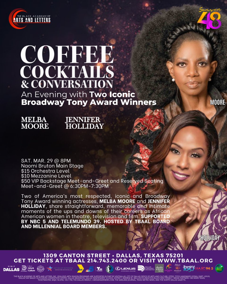 TBAAL's tweet photo. Join us for Coffee, Cocktails, and Conversation โ๐ธ๐
Become a SPONSOR | ๐ง marketing@tbaal.org
#tbaal #dallas #thingstodoindallas #valentinesday #mlkweekend #2025 #broadway https://t.co/oORjfqwpvx