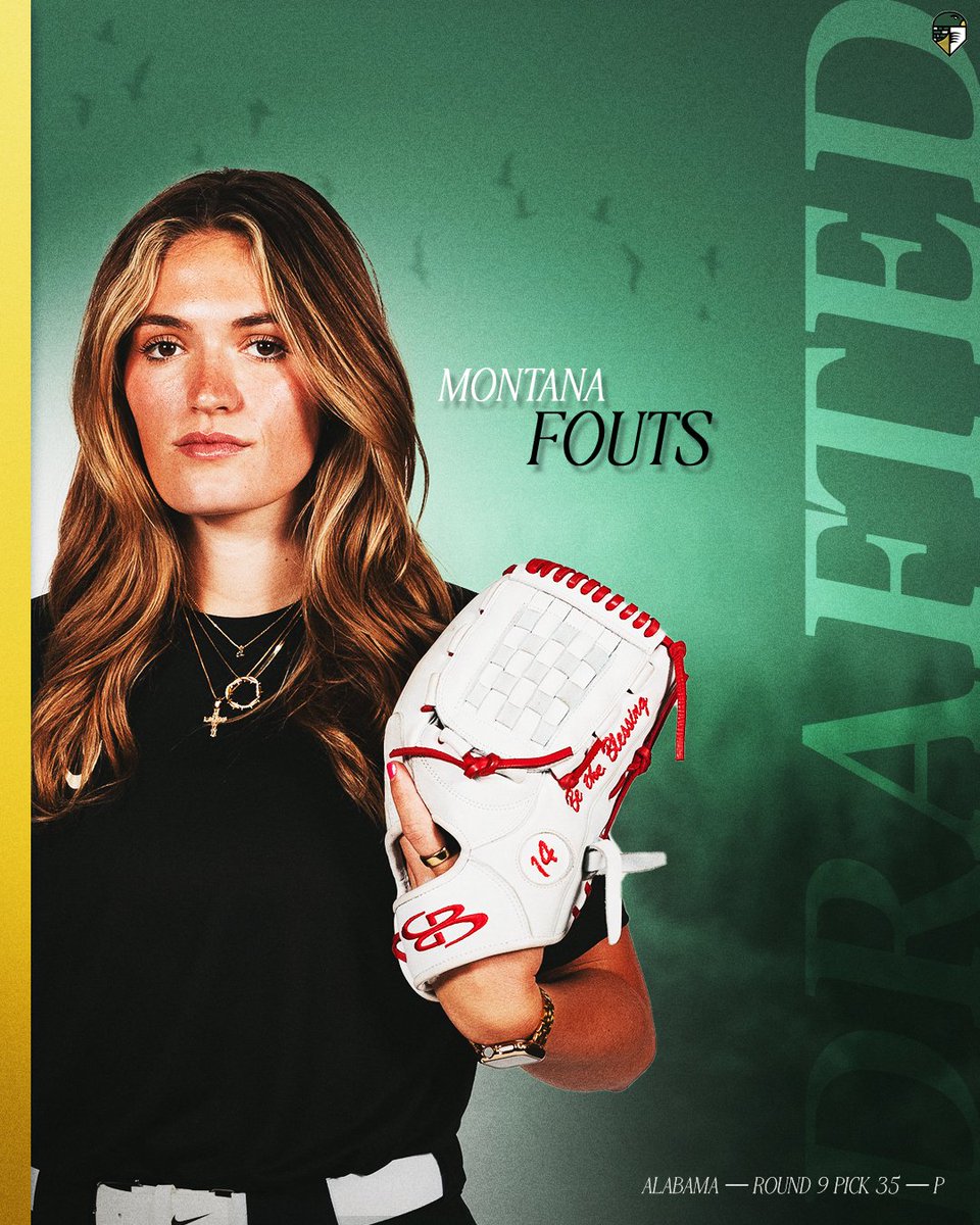 Talons | AUSL (@ausl_talons) on Twitter photo Roll Talons, baby
with the 9th pick in the 2025 AUSL Inaugural Draft, we select...
<a href="/MontanaFouts/">Montana Fouts</a> , from <a href="/AlabamaSB/">Alabama Softball</a>
#AUSL Roll Talons, baby
with the 9th pick in the 2025 AUSL Inaugural Draft, we select...
<a href="/MontanaFouts/">Montana Fouts</a> , from <a href="/AlabamaSB/">Alabama Softball</a>
#AUSL