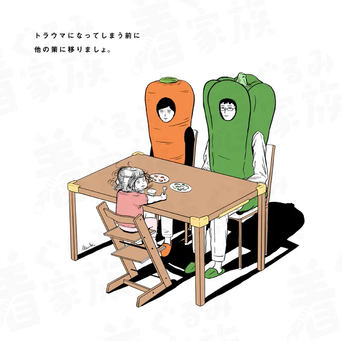 今日の #着ぐるみ家族 