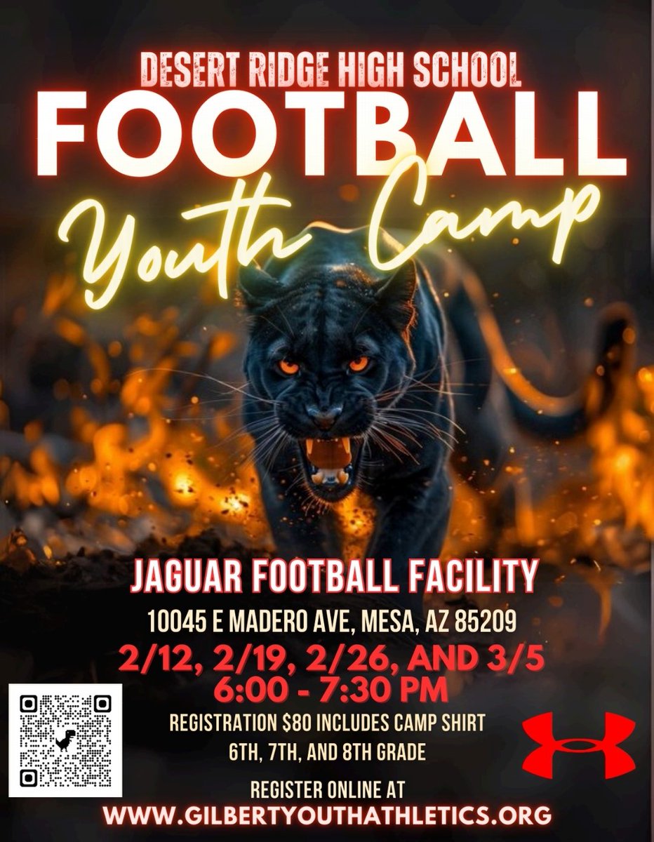 Get registered today! <a href="/DRJaguarsFB/">Desert Ridge Jaguars Football</a> <a href="/dridgeathletics/">DRHS Jags Athletics</a>
