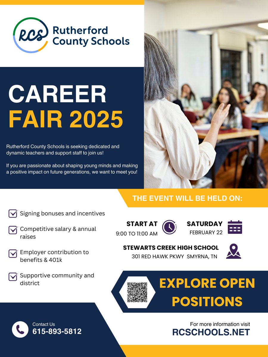 RCS Jobs (@rcs_jobs) on Twitter photo Only one week left until the <a href="/rucoschools/">Rutherford County Schools</a> Career Fair! ๐๏ธ Prepare your resumes, polish your cover letter, and get ready to shine! โจ #CountdownToRCSJobFair #CareersinEducation Only one week left until the <a href="/rucoschools/">Rutherford County Schools</a> Career Fair! ๐๏ธ Prepare your resumes, polish your cover letter, and get ready to shine! โจ #CountdownToRCSJobFair #CareersinEducation