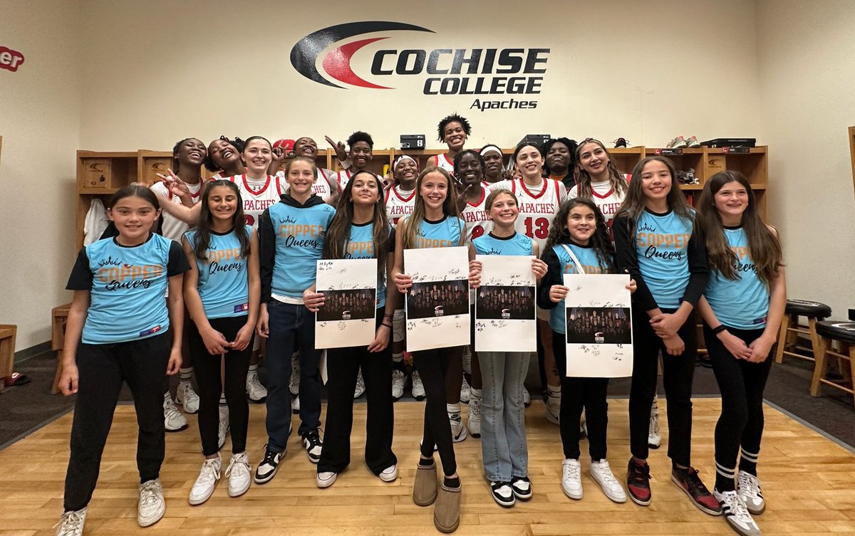 Cochise College Athletics (@ccathletics1) on Twitter photo Cochise Athletics and Cochise Women's Basketball welcomed our special guests this evening, the Sierra Vista Copper Queens girls flag football team!
We hoped you enjoyed your visit, thanks for coming by today's game!
x <a href="/CochiseWbb/">Cochise College Women’s Basketball</a> Cochise Athletics and Cochise Women's Basketball welcomed our special guests this evening, the Sierra Vista Copper Queens girls flag football team!
We hoped you enjoyed your visit, thanks for coming by today's game!
x <a href="/CochiseWbb/">Cochise College Women’s Basketball</a>