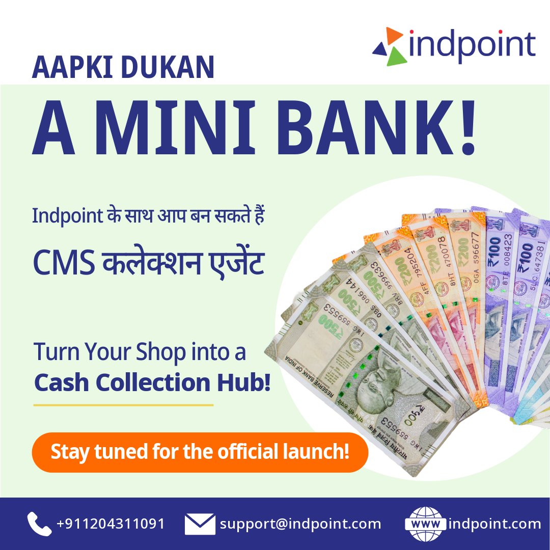 indpointapp's tweet photo. 📌 Your Store = A Mini Bank!
💰 CMS Services Coming Soon 💰
🚀 Be part of a new way to earn!

📢 More details launching soon. Stay tuned!

#indpoint #finvibindia #cms #retailer #ComingSoon https://t.co/lbLCrr6yBn