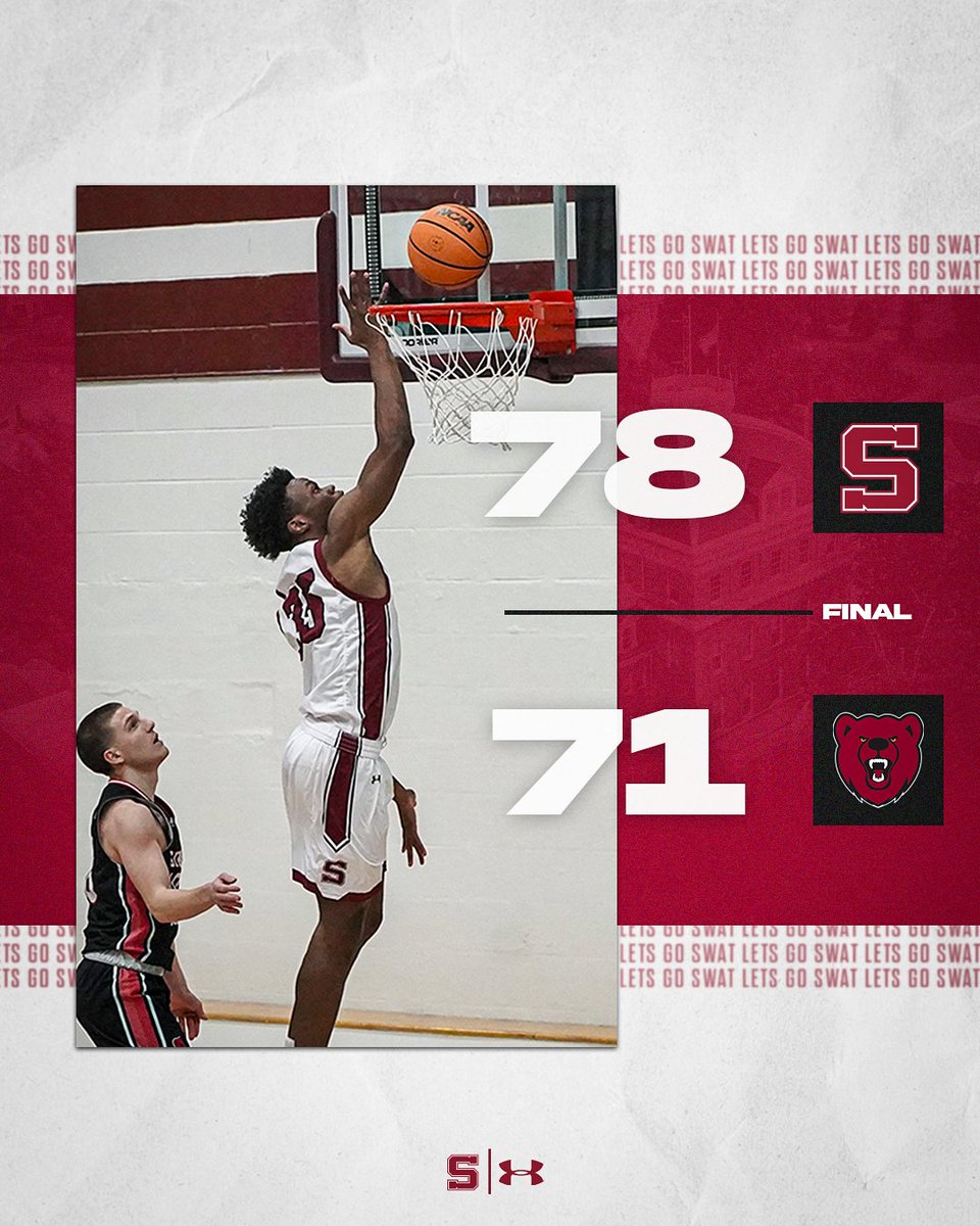 SwatAthletics's tweet photo. Gutsy win for the Garnet 😤

Men’s basketball outlasts Ursinus College in nail biter! Brady Kageyama connected on the game-winning three, while Zander Jimenez and Caleb Aurelien had big nights on offense. https://t.co/zqIDXFsUhT