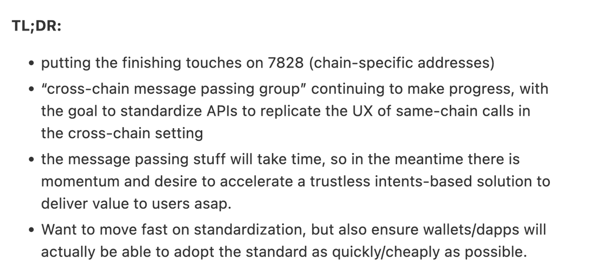 📢 L2 interop is coming to Ethereum

Highlights from today's L2 Interop call: notes.ethereum.org/@rudolf/intero… 

3/6-month roadmap in flight. Stay tuned.  

----
Today's call featured <a href="/arbitrum/">Arbitrum</a>, <a href="/Optimism/">Optimism</a>, <a href="/EspressoSys/">Espresso ☕️</a>, <a href="/0xPolygon/">Polygon</a>, <a href="/AcrossProtocol/">Across</a>, <a href="/Polymer_Labs/">Polymer Labs 🛜</a>, <a href="/DeFi_Wonderland/">Wonderland</a>...