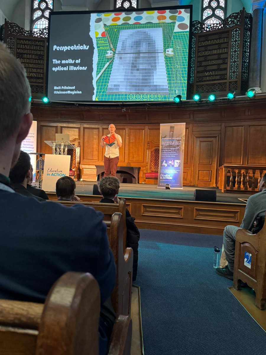 Last Thursday, 35 KS4 students went to the Maths in Action talks in London. They participated in the Big Maths Gameshow. and enjoyed fascinating talks on  Optical Illusions and whether to believe everything you read in the news.