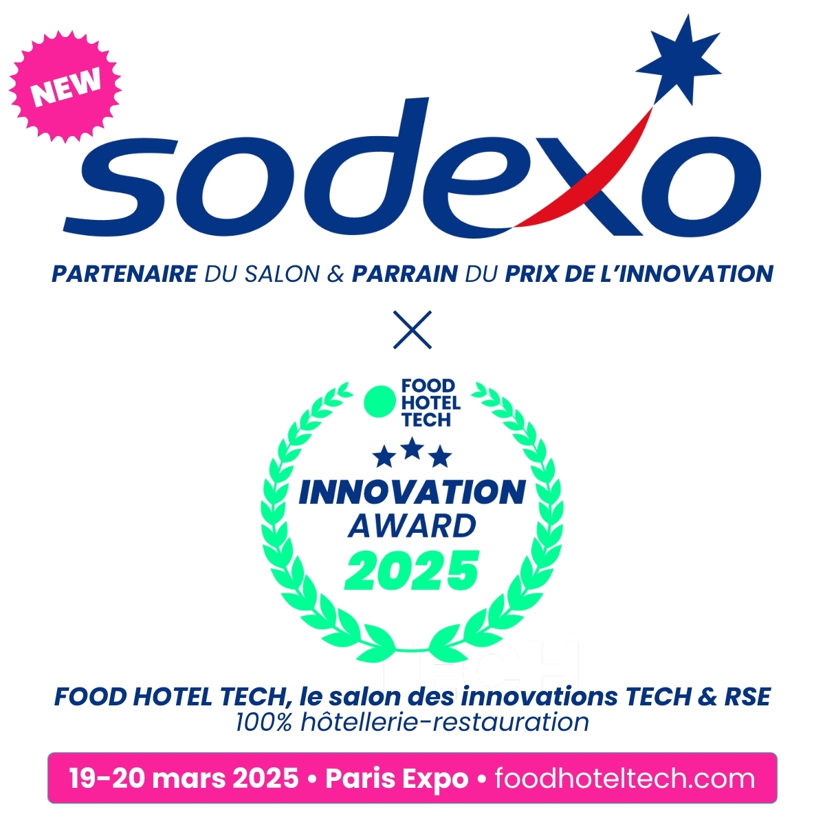 🚀 Sodexo x Food Hotel Tech 2025 🚀

On est ravis d’annoncer <a href="/SodexoGroup/">Sodexo</a> comme partenaire officiel et parrain du Prix de l’Innovation ! 🎉

RDV les 19-20 mars 2025 à Paris Expo pour découvrir les dernières innovations tech &amp; RSE en hôtellerie-restauration. 🍽️🏨
