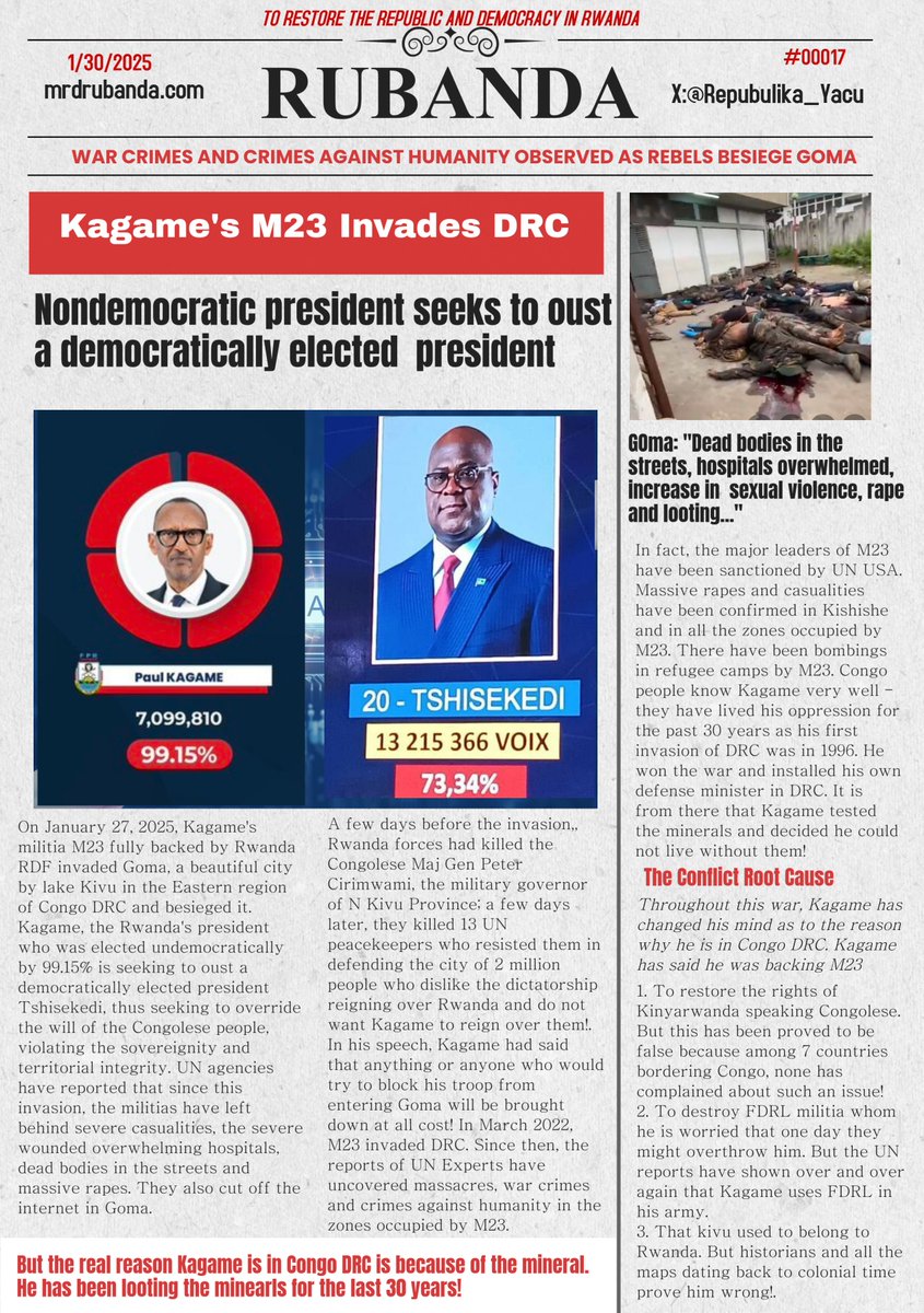 Is nondemocratic president Kagame seeking to oust a democratically elected  president? Read and SHARE everywhere - Save DRC Congo! Save Africa! Save the world!