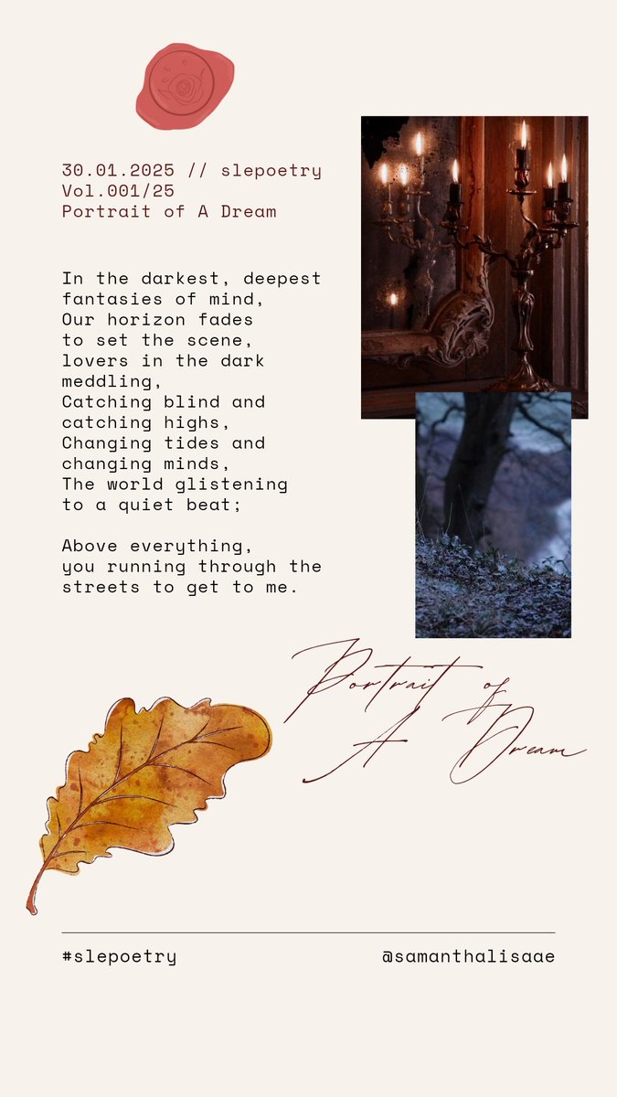 samanthalisaae's tweet photo. Portrait of A Dream 🤎
"Above everything, you held the stars and wrote the cards and gave it your own life."
#poetry #DailySeeds #vss365 #poetrycommunity #slepoetry https://t.co/rYJvqdIzQY