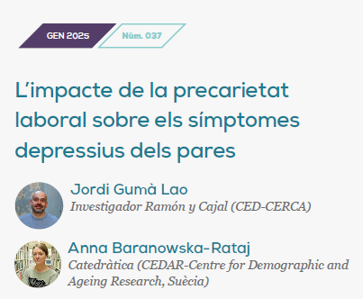 🆕#PerspectivesDemografiques by <a href="/GumaJordi/">Jordi Gumà</a> and <a href="/BaranowskaRataj/">Anna Baranowska-Rataj</a> <a href="/UABBarcelona/">Universitat Autònoma de Barcelona</a> "The Impact of Job Insecurity on Depressive Symptoms of Parents"
⏬[CAT] doi.org/10.46710/ced.p…
⏬[ESP] doi.org/10.46710/ced.p…
⏬[ENG] doi.org/10.46710/ced.p…
 <a href="/CORESalutMental/">CORE Salut Mental UAB</a>