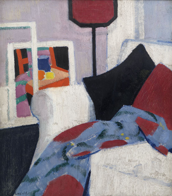 #OnlineArtExchange 
interiors &amp; the home
Interior, The White Sofa
Francis Campbell Boileau Cadell
c1930
oil on board
Two interiors in one! Cadell’s ‘The Red Chair’ - c1922 - is on the floor, leaning against the wall behind the arm of the white sofa.
<a href="/artukdotorg/">Art UK</a> <a href="/GlasgowMuseums/">Glasgow Museums</a>