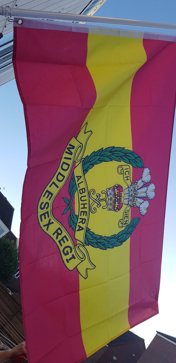 Today's flag comes from the Middlesex Regiment..Both my great Granddad George and my Granddad George both served in the Middlesex Regiment. It later became the Queens Regiment which I served in...🇬🇧🇬🇧🇬🇧🇬🇧