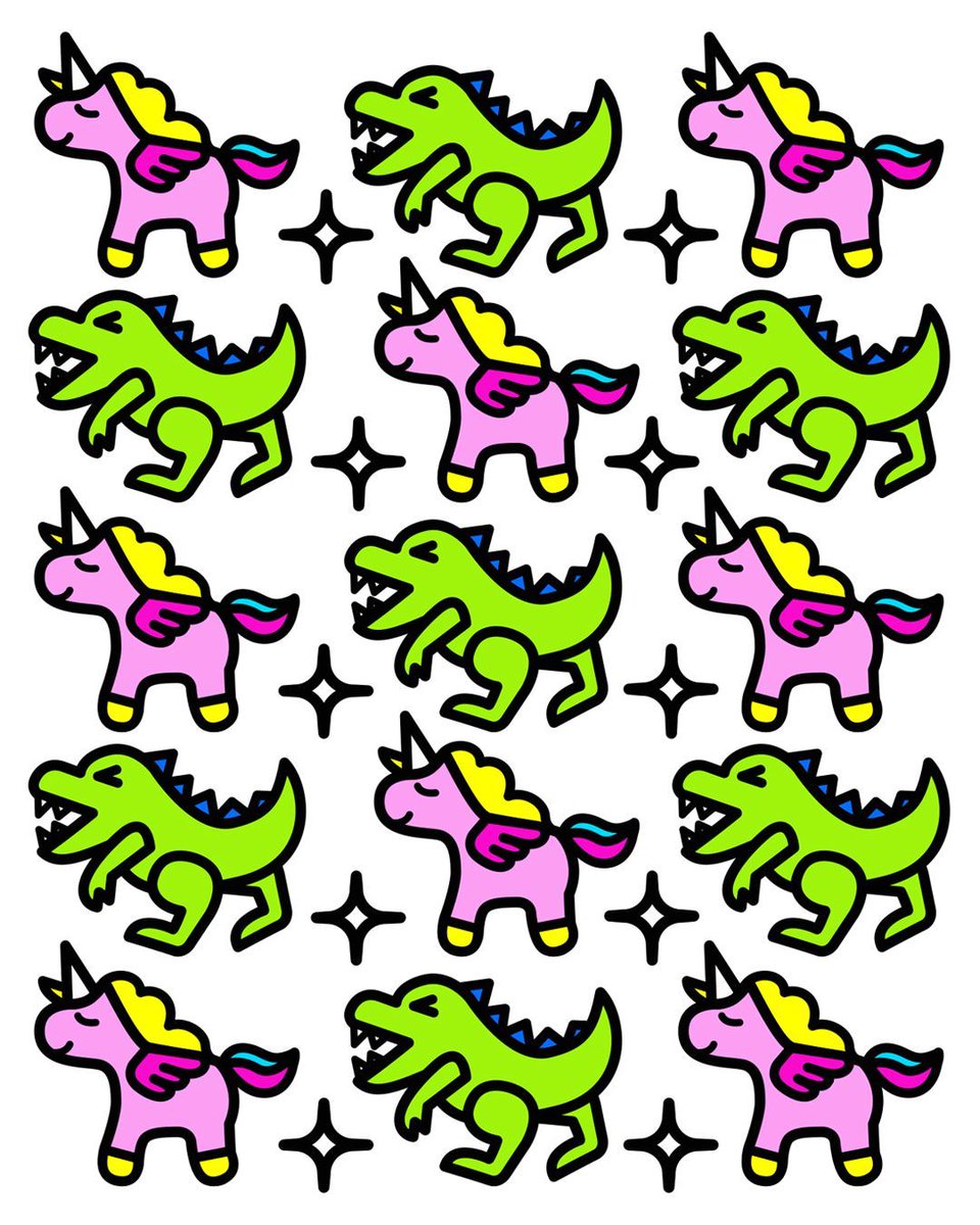 Meiklejohn_'s tweet image. Unicorns and dinosaurs are everywhere! Nick Chaffe created this graphic for Prospect Magazine’s feature on the domination of the creatures on the games and clothing of today’s children. 🦖🦄🦖🦄

@NickChaffe 
@prospect_uk