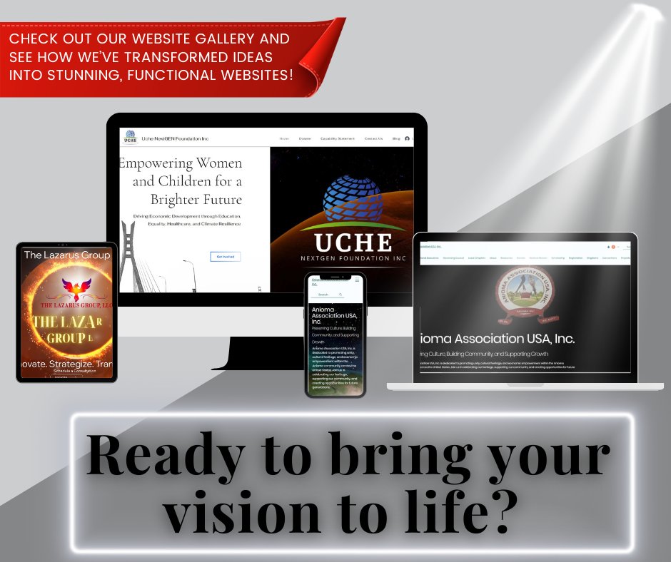 lazarusgroup229's tweet image. 🚀 See Our Work – Stunning Web Designs &amp;amp; Smart Business Automation!

📸 👉 Click Below to Explore Our Gallery! 👇
thelazarusgroupllc.com/web-gallery
🔗 Visit Our Portfolio Now

#WebDesign #BusinessAutomation #TheLazarusGroup #DigitalTransformation #SmallBusinessGrowth