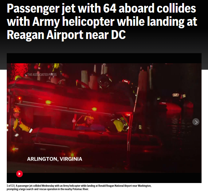 A U.S. airliner collided with a Blackhawk helicopter just days after Trump dismantled a key aviation safety advisory committee, leaving it without members previously responsible for examining airline and airport safety issues.