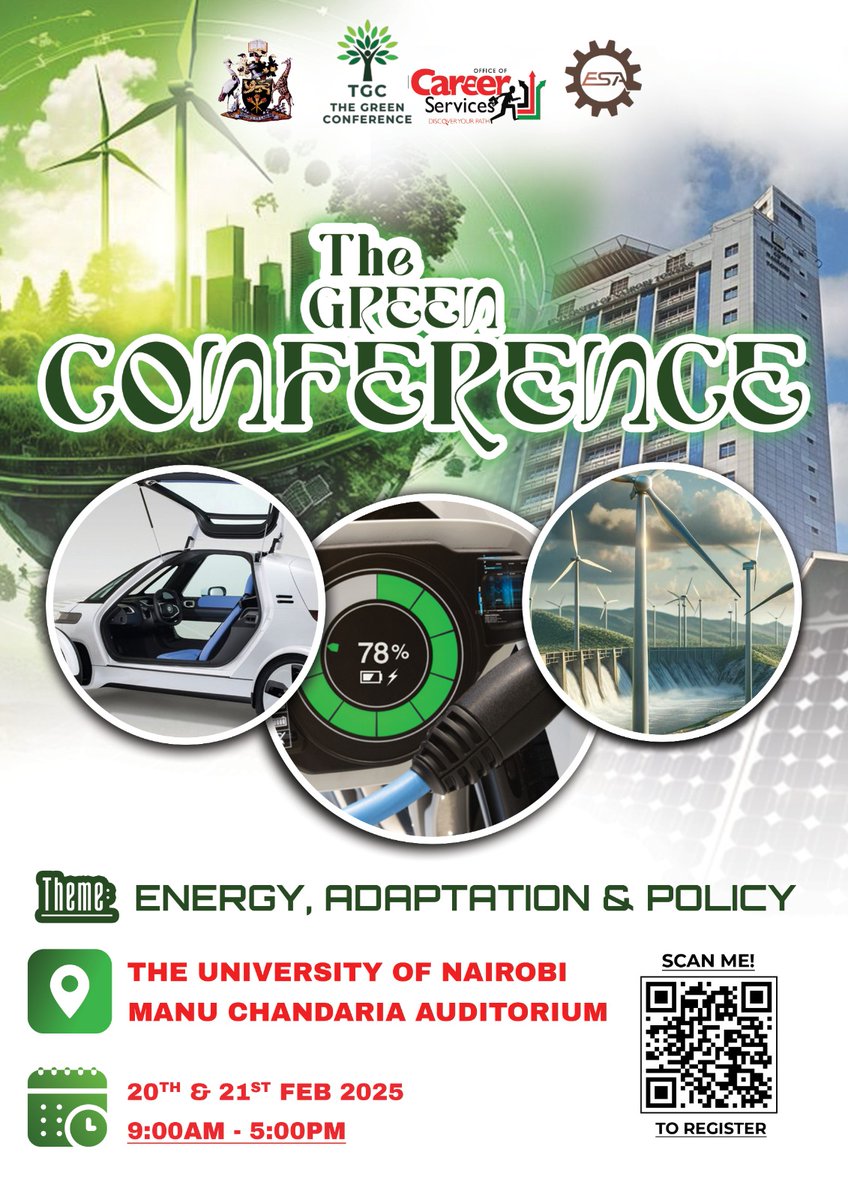 esa_uonbi's tweet photo. Innovators! π
TGC is looking for groundbreaking e-mobility projects to shape future of clean energy.
A university student wanting to win mentorship, funding and recognition?
Submit project before 7th Feb 2025.
https://t.co/HuUJG7rd0B
#TheGreenConference #EMobility #CleanEnergy https://t.co/25uGe5eaFb
