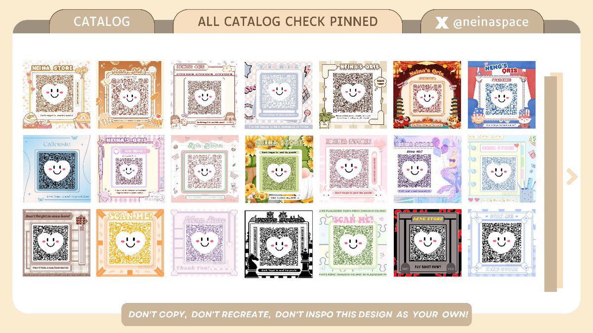 neinaspace's tweet image. a repost will be appreciated.

halo! neng open edit pl, qr deco, dan loyalty card sudah free recolor, bisa resize dan dapet link canva. tersedia bundle untuk harga yang lebih murah! ✨

cek katalog lengkapnya di pinned. #zonauang