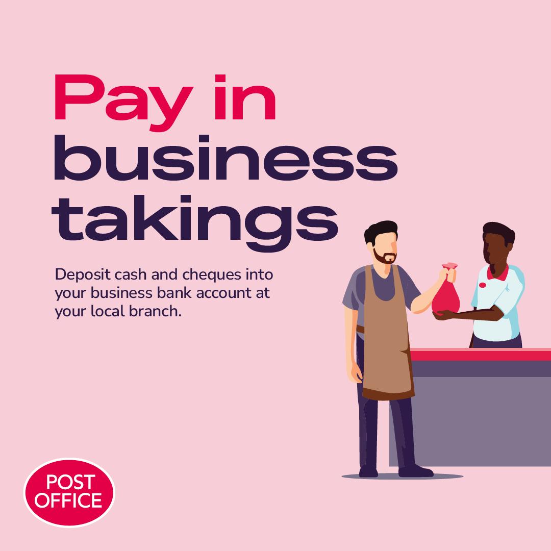 Paying in your business takings? We’re here to help! Deposit cash or cheques into your account in branch today!*  💵📮

*Some banks may charge for selected services, please speak to your bank for details. Some restrictions apply.
