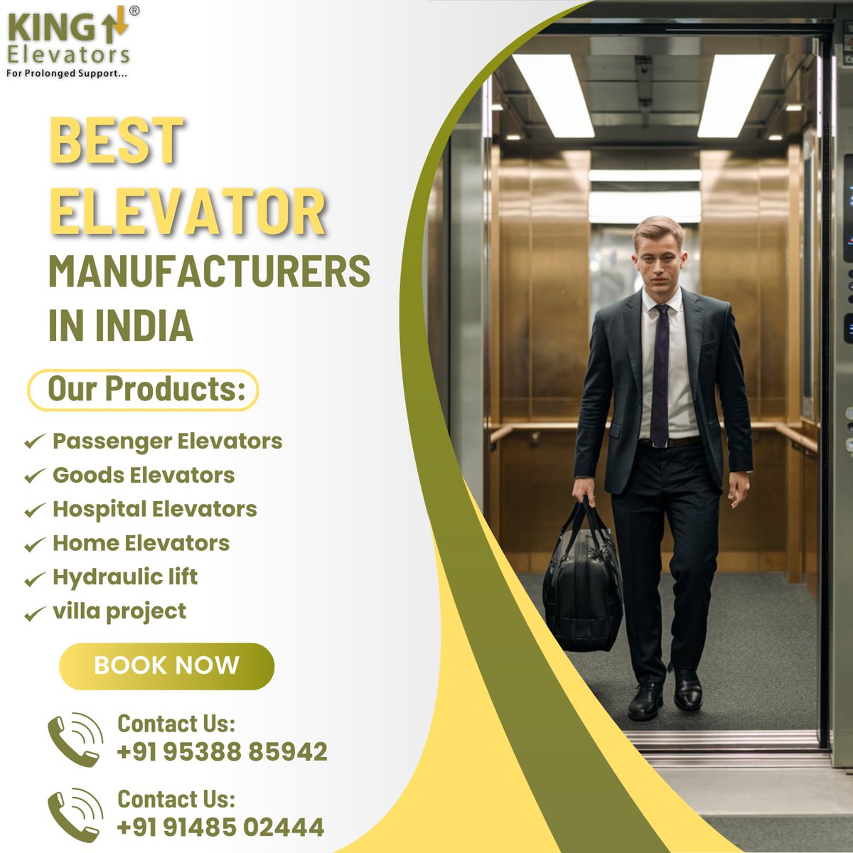 kingelevators's tweet image. Step into excellence with King Elevators, the trusted name in elevator solutions. From homes to hospitals, we elevate safety and style. Call us today!

#kingelevators #elevatormanufacturers #safeelevators #elevatorsolutions #hydraulicelevators #homeelevators #goodsandelevators