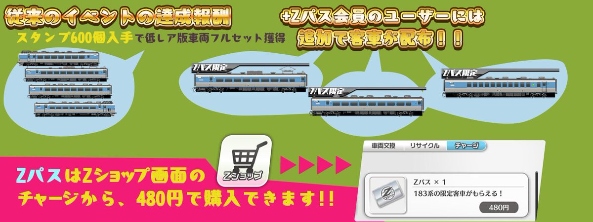 今回のイベントから導入された 「Zパス専用客車」について、ご説明させ