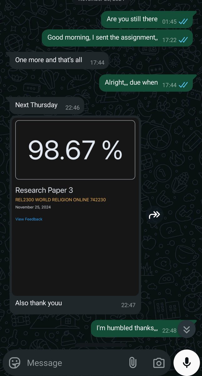PenInkandPaper_'s tweet image. This Spring Semester let&apos;s rock it up together!  Our happy clients with proffesor&apos;s feedback. This can be you, book with us today. #EssayHelp, #researchpapers #AssignmentsHelp, #Coursework #Math. DM or MESSAGE US: +1 985-313-7172 😊✅ 

Serious and reliable inquiries only 😊💯