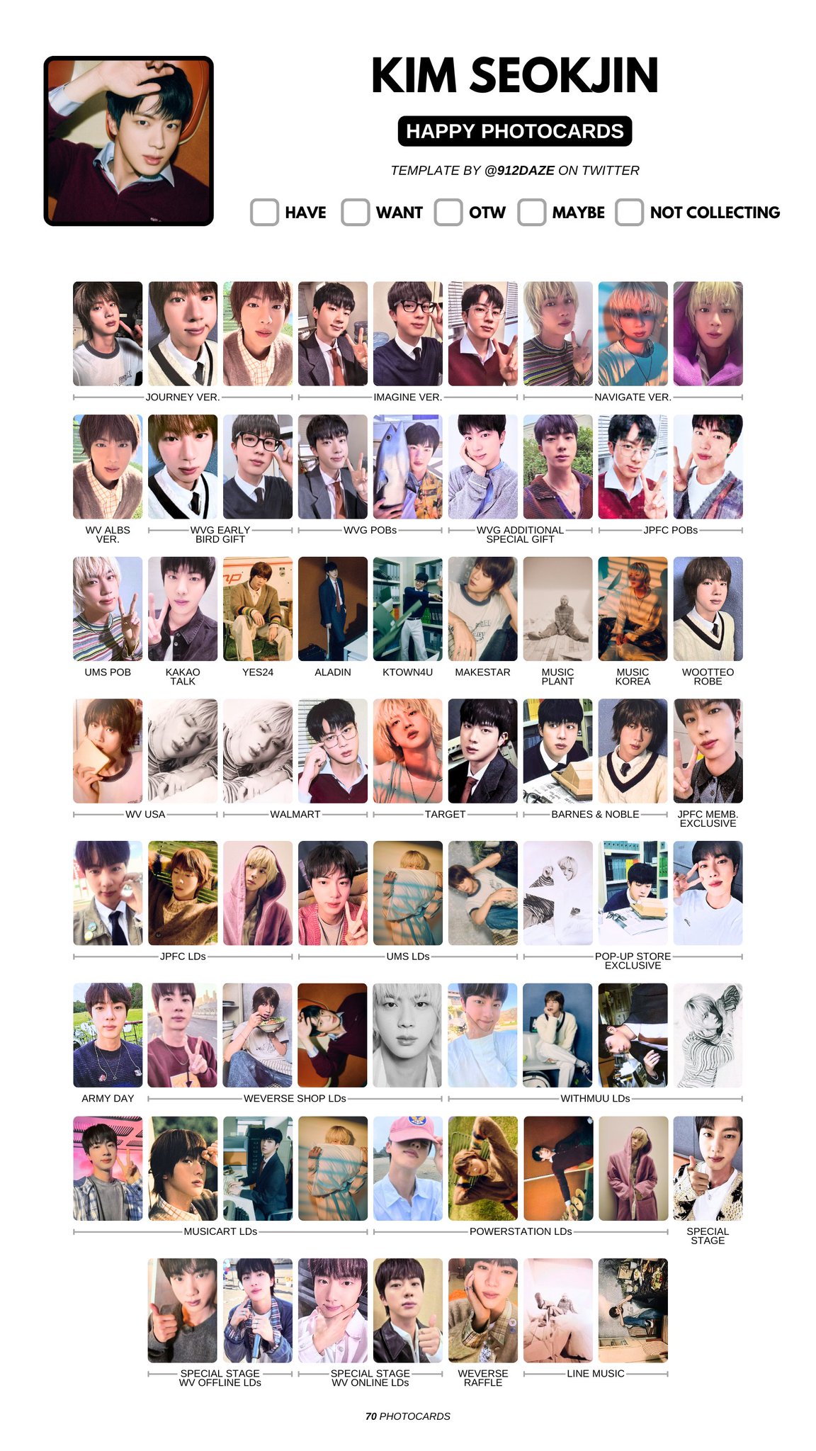 BTS JIN GOYANG PHOTOCARD A&B 特典 JINトレカ4枚 防弾少年団 BTS JIN ジン #RUNSEOKJIN_EP TOUR GOYANG トレカ