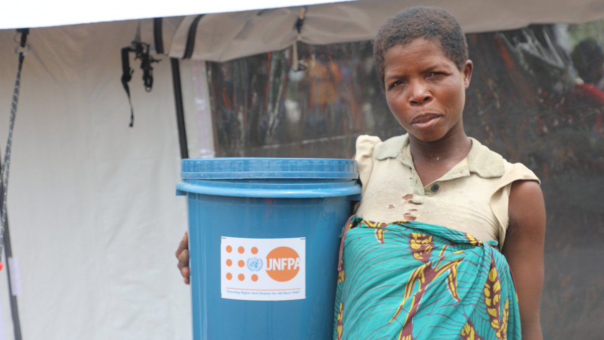 Stella, a mother of four, fled violence in Mozambique for safety in Malawi. #UNFPA’s dignity kits offer a lifeline—helping refugees like Stella access hygiene supplies and GBV information. 
#SurvivalAndHope #GenderBasedViolence #RefugeeRights