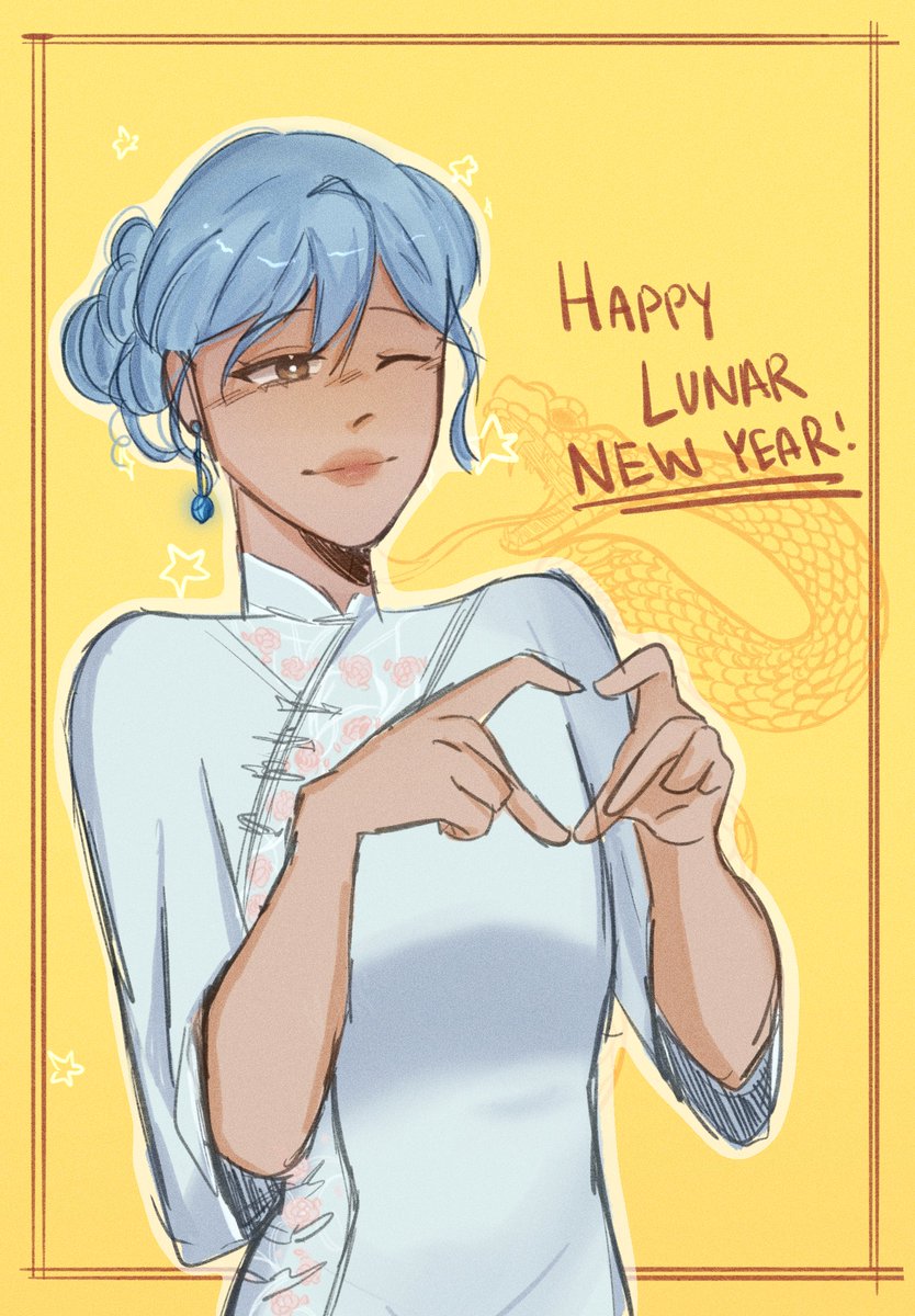 Happy Chinese New Year from Charlize &amp; Unrehearsed!! 🐍🏮

art by <a href="/kalpcombo/">kalp ˃ᴗ˂</a>