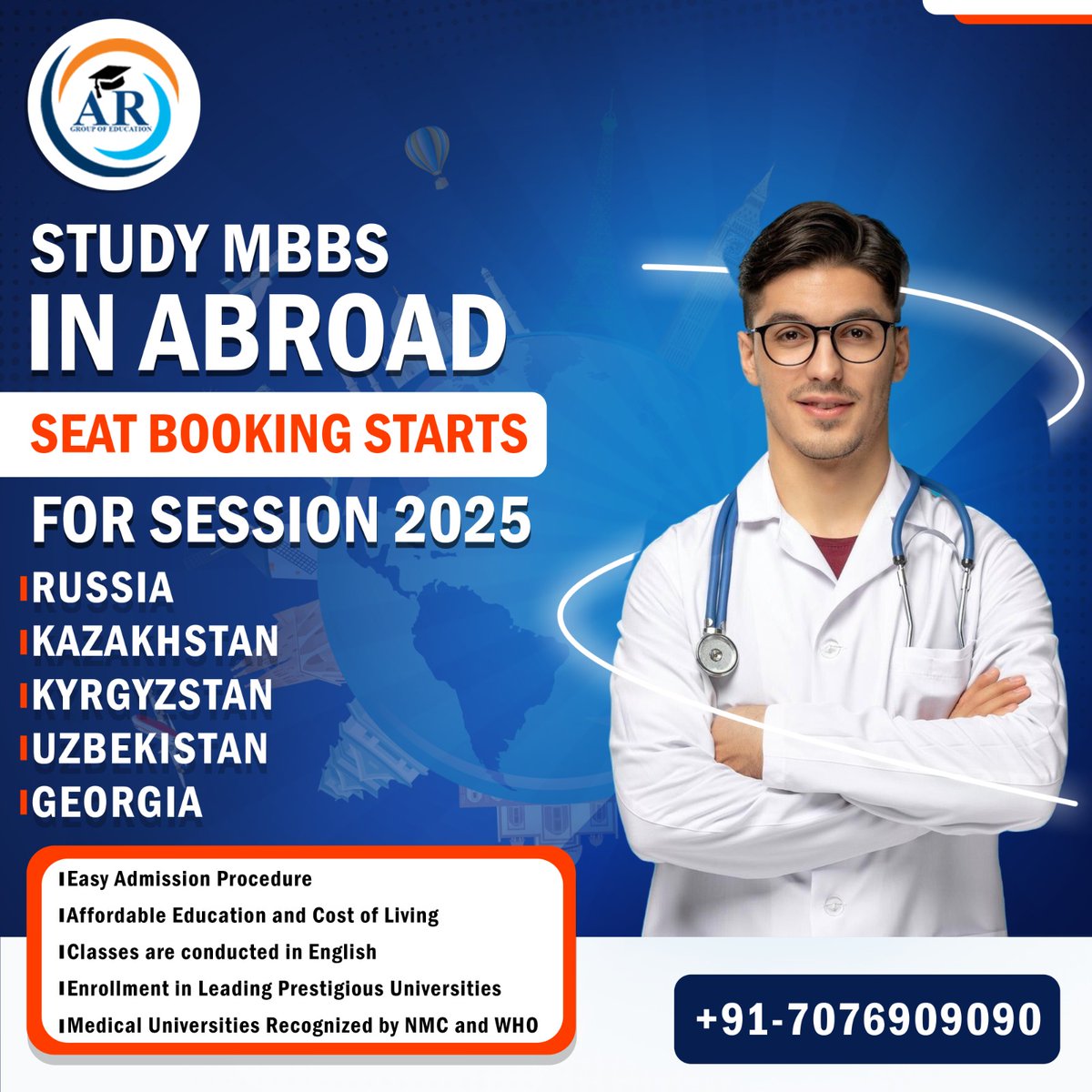 ARGroupedu's tweet photo. Dreaming of becoming a doctor? 🌍✈️ Study MBBS Abroad and unlock global opportunities! ✅ Affordable fees ✅ World-class universities ✅ Hassle-free admission process.

Call Now ☎️ - 7076909090
Visit our website- https://t.co/q503iKfSC1

#mbbsabroad #neet #neetug #neetpg https://t.co/F299gacsQI