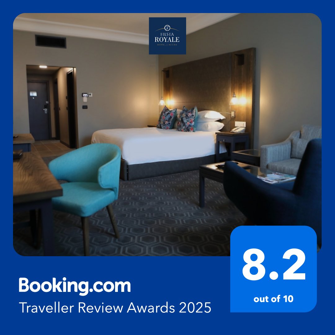 🌟We Won!🌟  

Fiesta Royale Hotel is honored to receive the 2025 Traveller Review Award! 🏆🎉 

This incredible achievement is a true reflection of our dedication to delivering top-notch hospitality and unforgettable experiences for our guests.