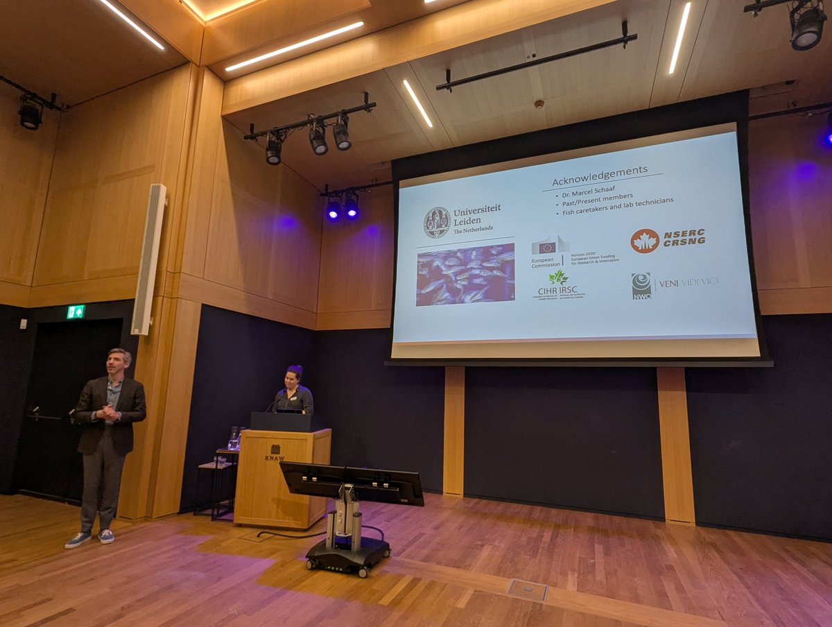 A great 1st talk by Erin Faught on the molecular mechanisms of stress-induced modulation in fish!