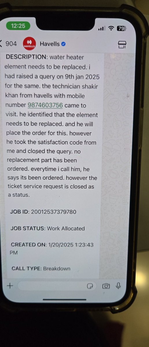 Mainagulati's tweet photo. Can you read this? This is ridiculous. Guess what! It's still not resolved. #havells has the worst customer service. It blows my mind away to know that you guys dare to say we make registering your complaints convenient but where is the action. https://t.co/aDf7ynNB2b