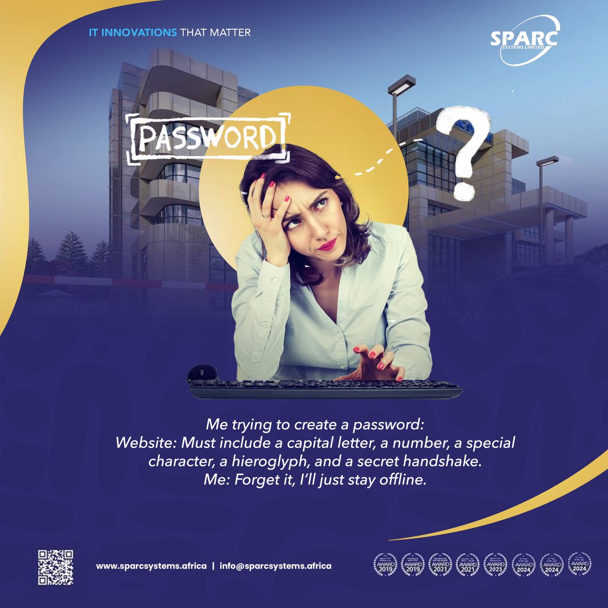 sparcsys's tweet image. Strong passwords are the unsung heroes of data protection. This week, let’s celebrate them and make them even stronger.
Hackers love weak passwords almost as much as you love shortcuts. Don’t make it easy for them.

#dataprotectionweek 
#putprivacyfirst 
#SPARCTHEUNDISPUTED
