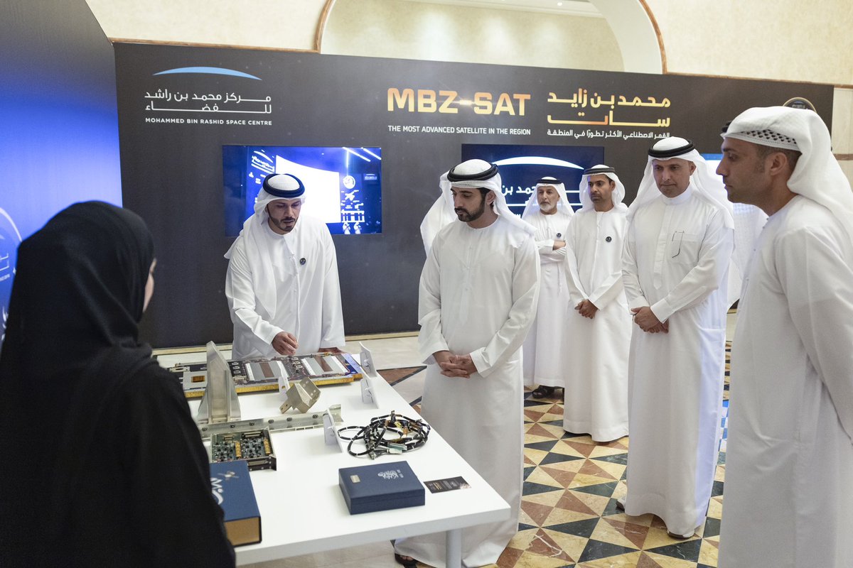 HamdanMohammed's tweet photo. I met with teams from the Mohammed Bin Rashid Space Centre and the MBZ Sat project, and learned more about their incredible journey and achievements. I’m proud of these bright young individuals whose dedication and hard work have led to the development of the region’s most advanced satellite, fully crafted by Emirati engineers.

With such remarkable talent and innovation, I’m confident the UAE will continue to reach new milestones in the space sector, making a lasting impact on the global scientific community and shaping a brighter future for humanity. Our message is clear: nothing is impossible for the UAE and its people.