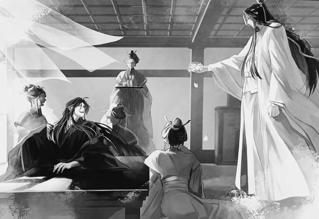 gremlinyibito's tweet photo. wei wuxian was so real for throwing flowers at lan wangji https://t.co/OJwB5VJflB