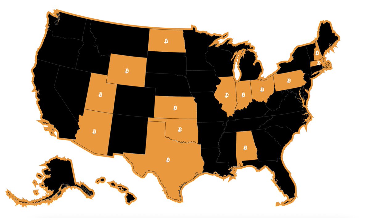 Cointelegraph's tweet image. 🔥 BULLISH: A total of 14 US states have introduced the Bitcoin bill so far. 

There’s no stopping this train!