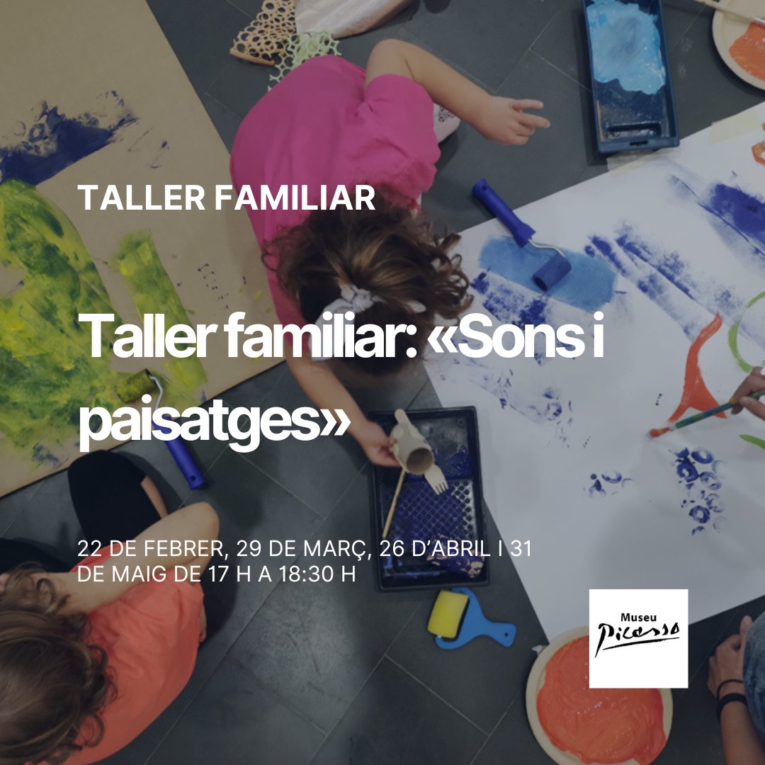 Vine a gaudir en família al #MuseuPicasso! 👪

Al taller familiar «Sons i paisatges» viurem una aproximació a l’art des del joc, inventarem un paisatge amb pintures i experimentarem amb textures diferents fent servir pinzells, raspalls, rodets o les mans.

Recordeu🚨 Porteu roba