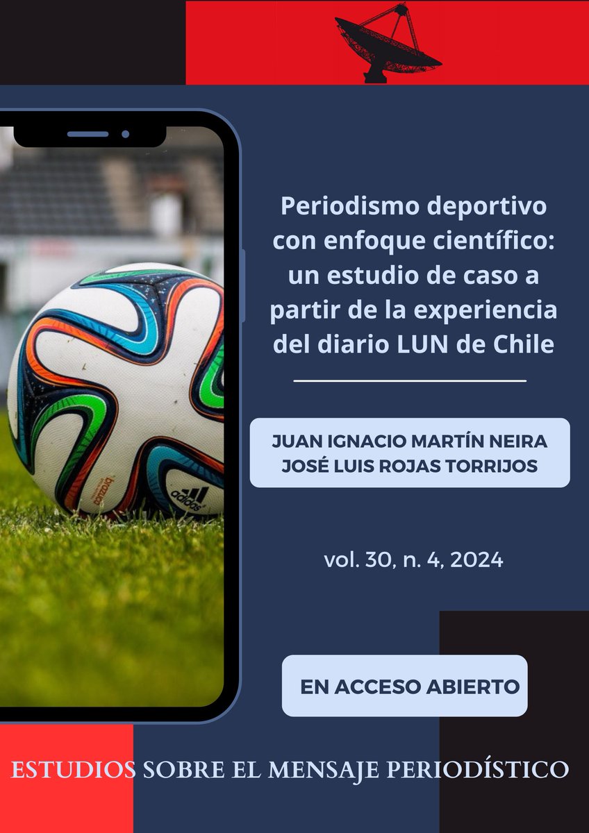 Estudios sobre el Mensaje Periodístico (@emperiodistico) on Twitter photo 💡Periodismo deportivo con enfoque científico: un estudio de caso a partir de la experiencia del diario <a href="/lun/">Las Últimas Noticias</a> de Chile
✏️<a href="/Jmartinne/">Juan Ignacio Martin Neira</a>, de <a href="/Uniandes/">Uniandes</a>, y <a href="/rojastorrijos/">José Luis Rojas Torrijos</a>, de <a href="/unisevilla/">Universidad de Sevilla</a>
🛠️Analizan 83 noticias deportivas con enfoque científico y entrevistan al subeditor deportivo 1/2 💡Periodismo deportivo con enfoque científico: un estudio de caso a partir de la experiencia del diario <a href="/lun/">Las Últimas Noticias</a> de Chile
✏️<a href="/Jmartinne/">Juan Ignacio Martin Neira</a>, de <a href="/Uniandes/">Uniandes</a>, y <a href="/rojastorrijos/">José Luis Rojas Torrijos</a>, de <a href="/unisevilla/">Universidad de Sevilla</a>
🛠️Analizan 83 noticias deportivas con enfoque científico y entrevistan al subeditor deportivo 1/2