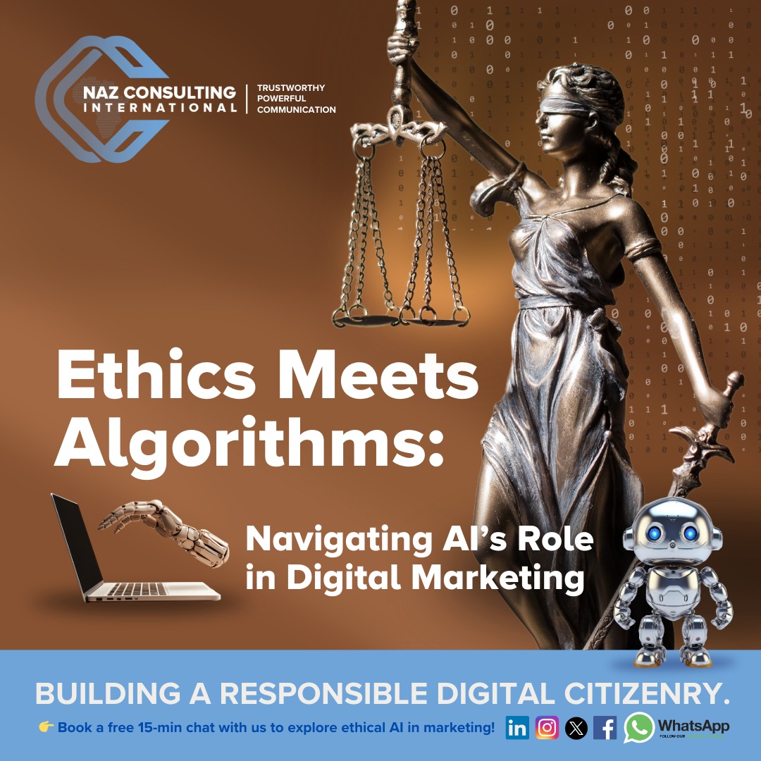 AI is reshaping digital marketing, but what about ethics?🌐 Balance innovation with responsibility — Your customers deserve it. Let's talk about ethical AI in marketing.

📅 Book a Free Consultation Today!
nazconsulting.co.za/contact-us/