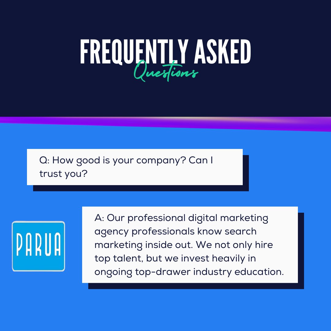 WeAreParua's tweet image. A: You can trust us! 👍

#TrustedExperts #ConfidenceMatters #OnlineSuccess #MarketingPros #ClientFocused #DigitalMarketing #SocialMediaStrategy #BusinessGrowth #BrandVisibility #CustomerSatisfaction #ResultDriven #MarketingSolutions #TrustInUs