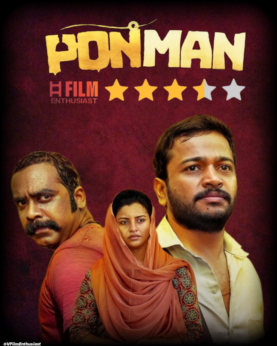 #Ponman :

A Superb Film ; really hits emotionally in the second half ♥️

#BasilJoseph was amazing👏🏻
#SajinGopu &amp; #LijoMolJose also did a great job!

The strong plot, and the short runtime gave a compelling experience.
The climax was especially noteworthy!

Absolutely loved it ♥️