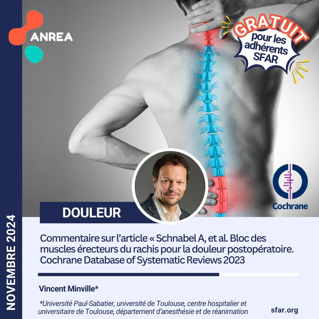 SFAR Anesthésie Réanimation (@sfar_org) on Twitter photo 🚨 Nouvel article en ligne dans la revue ANREA ➡️ em-consulte.com/article/170495…
🔓 Accès membre SFAR ➡️ sfar.org/espace-profess…
<a href="/CochraneFrance/">Cochrane France</a> <a href="/cochranecollab/">Cochrane</a> <a href="/minvillevincent/">minville vincent</a> <a href="/AJARFrance/">AJAR France 🇫🇷</a> <a href="/SNJeunesAR/">Syndicat National des Jeunes Anesth-Réa</a> <a href="/SNPHARE/">SNPHARE</a> <a href="/SyndicatSnarf/">SNARF</a> <a href="/contactfnir/">Fédération Nationale des Infirmiers de Réanimation</a> <a href="/jeunesMIR/">ANJMIR</a> <a href="/SNIA75/">SNIA : Syndicat Nal des #IADE</a> <a href="/cnear_fr/">CNEAR Anesthésie Réanimation</a> 🚨 Nouvel article en ligne dans la revue ANREA ➡️ em-consulte.com/article/170495…
🔓 Accès membre SFAR ➡️ sfar.org/espace-profess…
<a href="/CochraneFrance/">Cochrane France</a> <a href="/cochranecollab/">Cochrane</a> <a href="/minvillevincent/">minville vincent</a> <a href="/AJARFrance/">AJAR France 🇫🇷</a> <a href="/SNJeunesAR/">Syndicat National des Jeunes Anesth-Réa</a> <a href="/SNPHARE/">SNPHARE</a> <a href="/SyndicatSnarf/">SNARF</a> <a href="/contactfnir/">Fédération Nationale des Infirmiers de Réanimation</a> <a href="/jeunesMIR/">ANJMIR</a> <a href="/SNIA75/">SNIA : Syndicat Nal des #IADE</a> <a href="/cnear_fr/">CNEAR Anesthésie Réanimation</a>