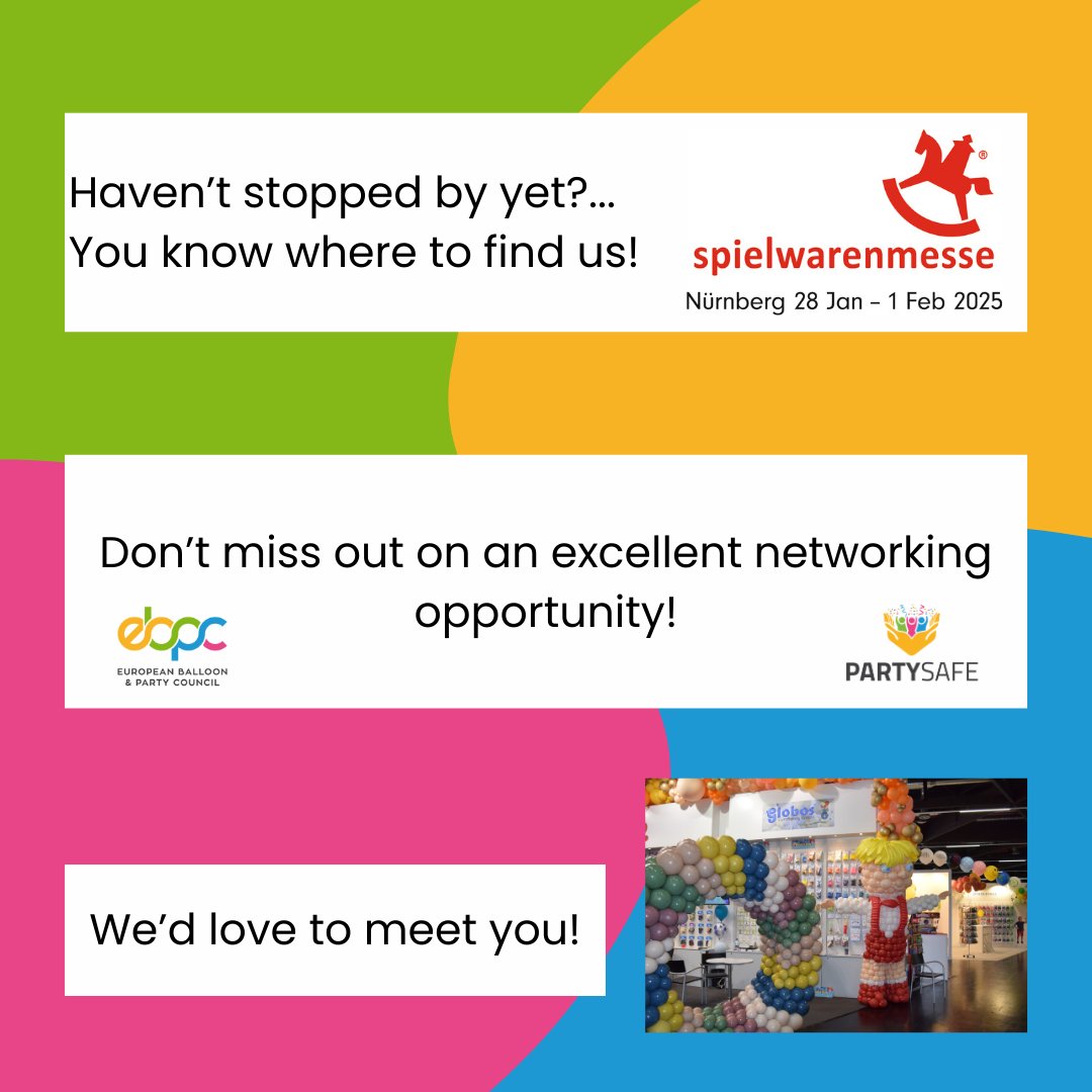 EuPartysafe's tweet photo. 🎈Midway through #Spielwarenmesse 2025!

Haven’t stopped by yet?

🚀Learn about our balloons best practice initiative
💡Gain industry legislative insights
🤝Connect and network with industry experts 

We’d love to meet you, let’s make the rest of this time count🎉 https://t.co/rRcdJeNmRt