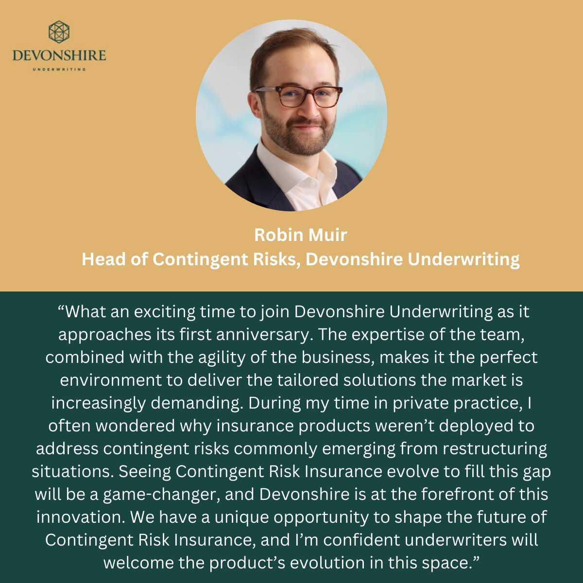 Devonshire Underwriting, the Managing General Agent specialising in underwriting transactional risk solutions, has announced Robin Muir has joined the business as Head of Contingent Risks, effective immediately. 

Read more: devonshire-underwriting.co.uk/devonshire-und…

#Insurance #InsuranceNews