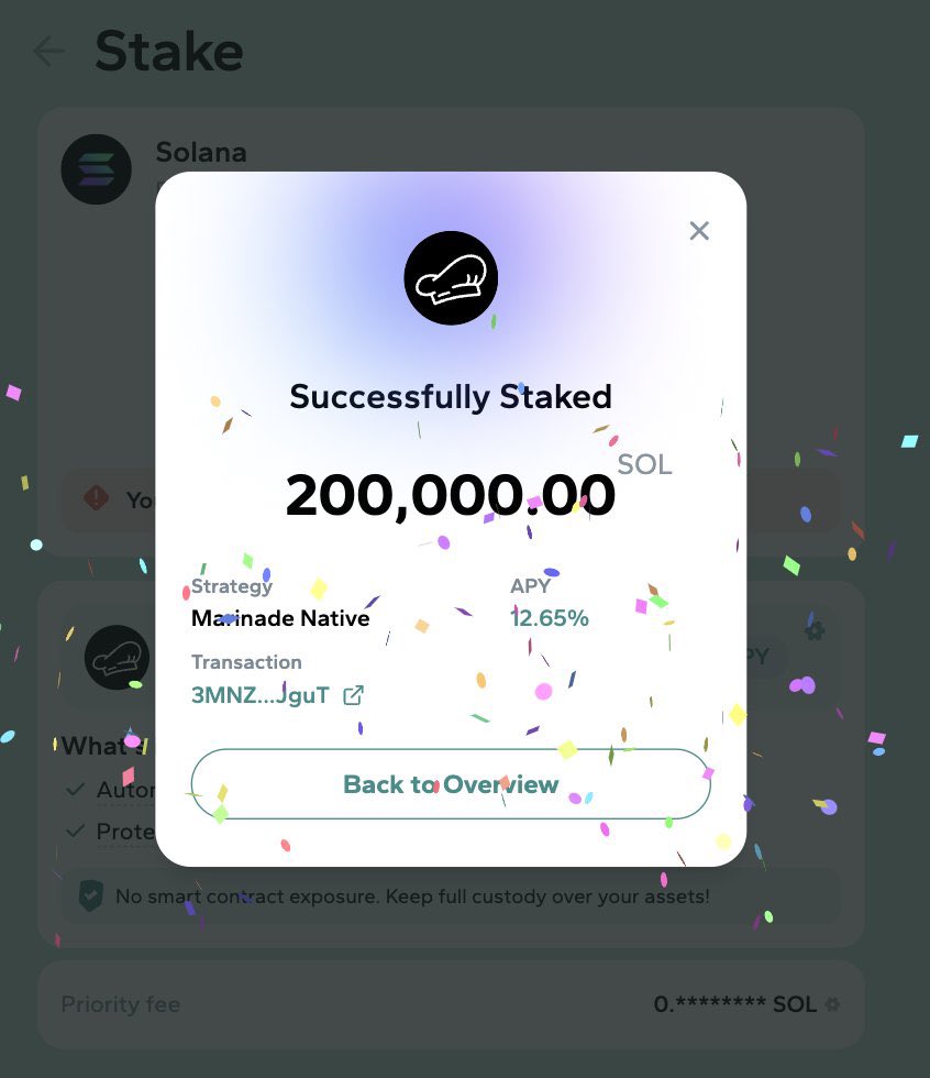 SolanaFloor (@solanafloor) on Twitter photo 🚨MASSIVE: Someone just staked 200,000 SOL ($45M) in one go on <a href="/MarinadeFinance/">Marinade 🛡️</a>, set to earn 25,000 SOL ($5.6M) by next January. 🚨MASSIVE: Someone just staked 200,000 SOL ($45M) in one go on <a href="/MarinadeFinance/">Marinade 🛡️</a>, set to earn 25,000 SOL ($5.6M) by next January.