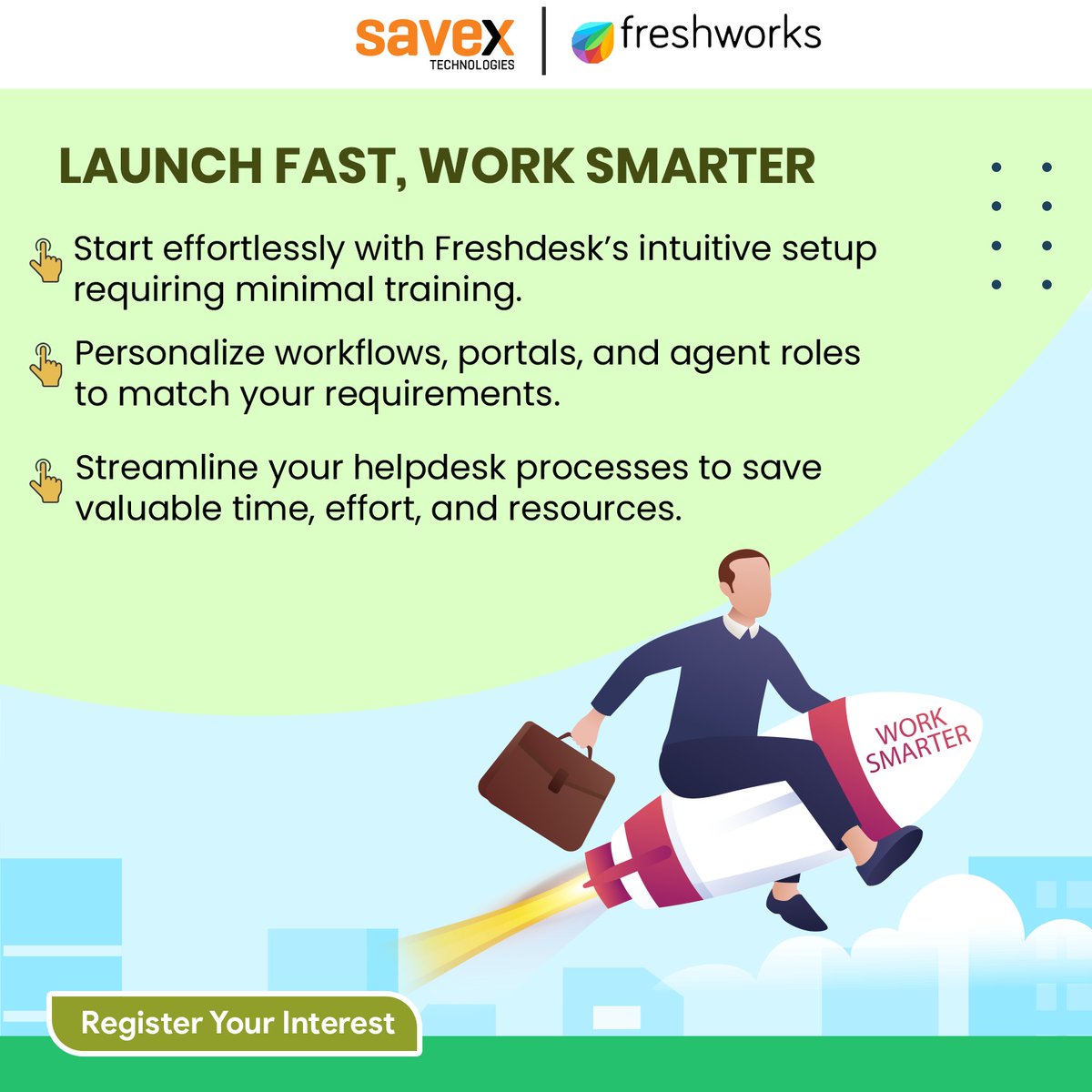 SavexTechnology's tweet image. Accelerate your support with Freshdesk! Enjoy quick setup, customizable workflows, and tailored portals. Streamline operations, save time, and boost productivity with ease.

For details: Marketing@savex.in

#Freshdesk #EfficientSupport #CustomerExperience #StreamlineProcesses