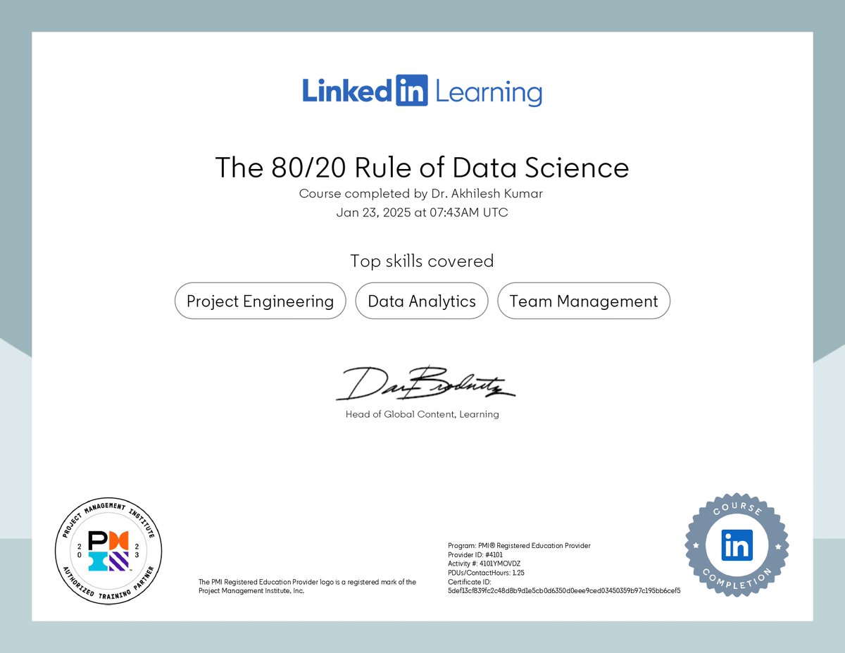 AkilesshKummar's tweet image. The 80/20 Rule of Data Science

#projectmanagement #projectengineering #dataanalytics #teammanagement #datascience #DataScientist