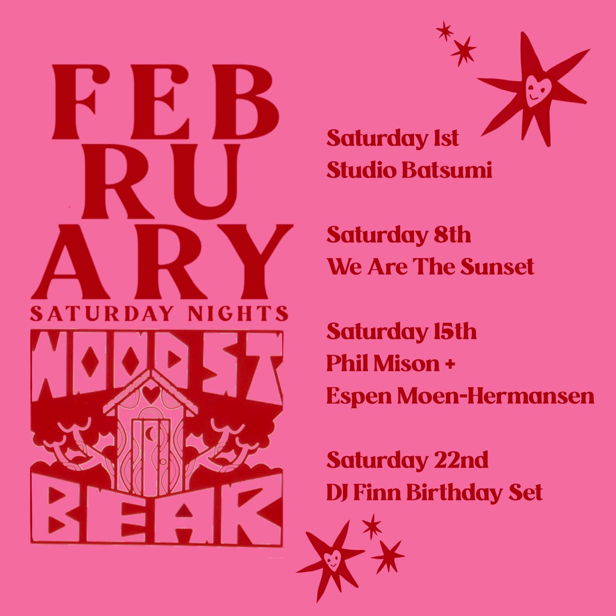 Saturdays in Feb down at the Wood Street Bear. E17. X